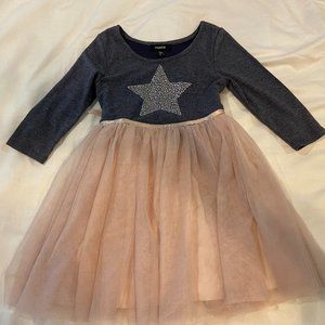 Zunie Pink/Gray Star Tulle Skirt Dress - Size 5